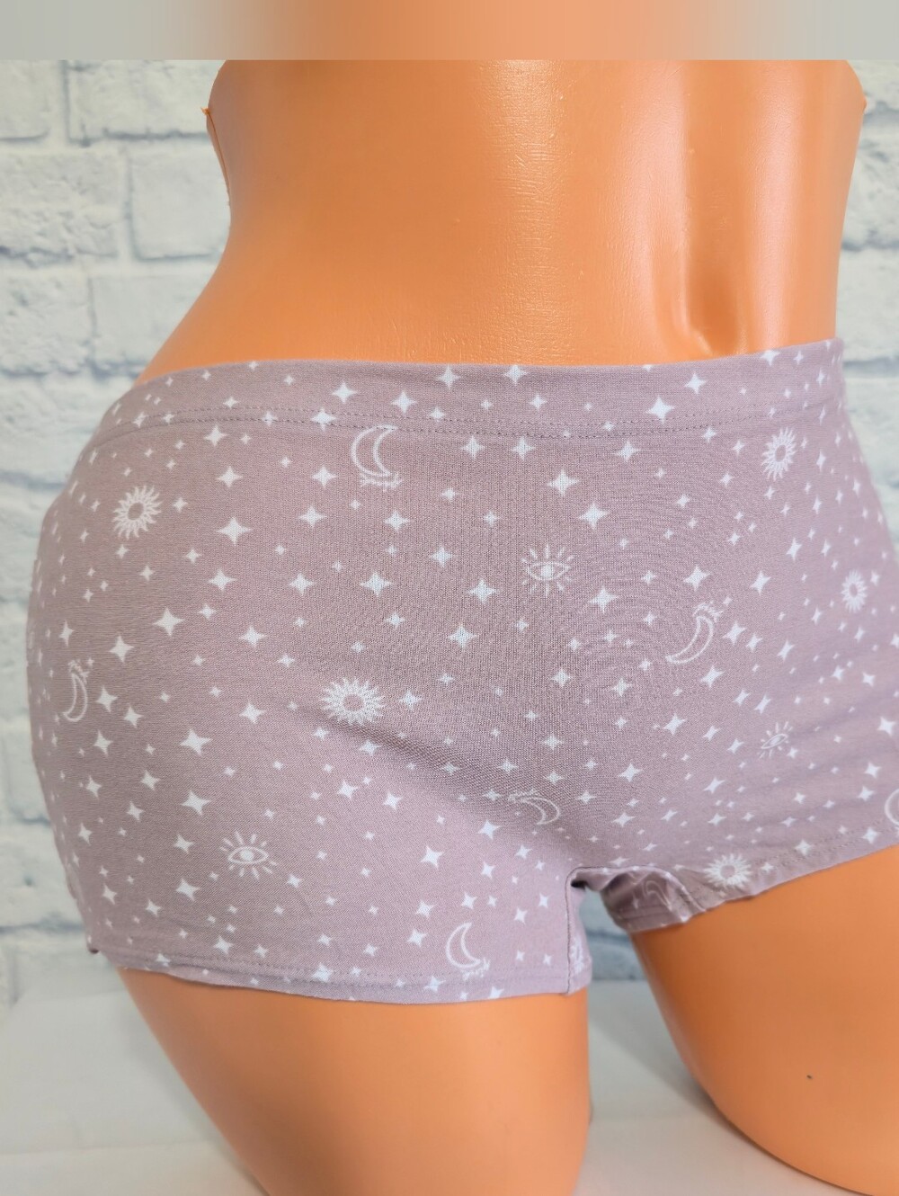 PINK Victoria's Secret Star Crescent Moon Sun Celestial Boyshort Panty New XL